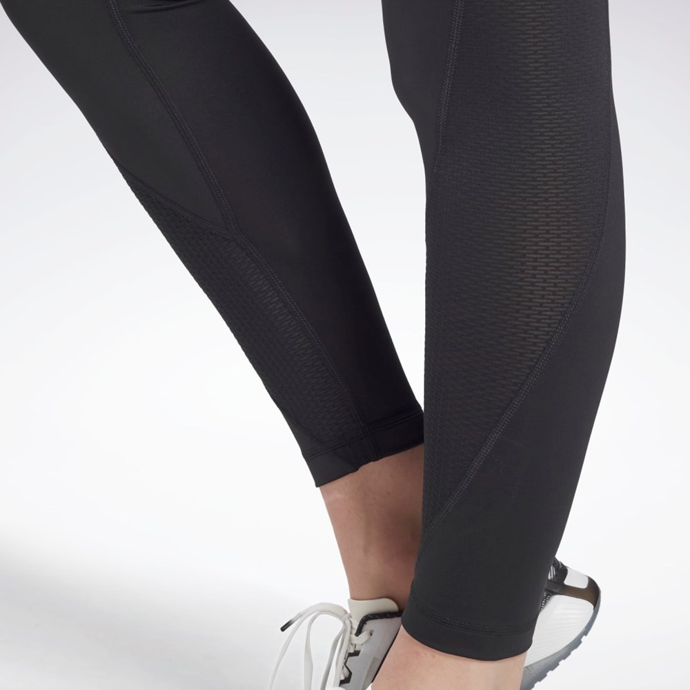 Reebok Workout Ready Mesh Leggings Czarne | BAJZ-29514