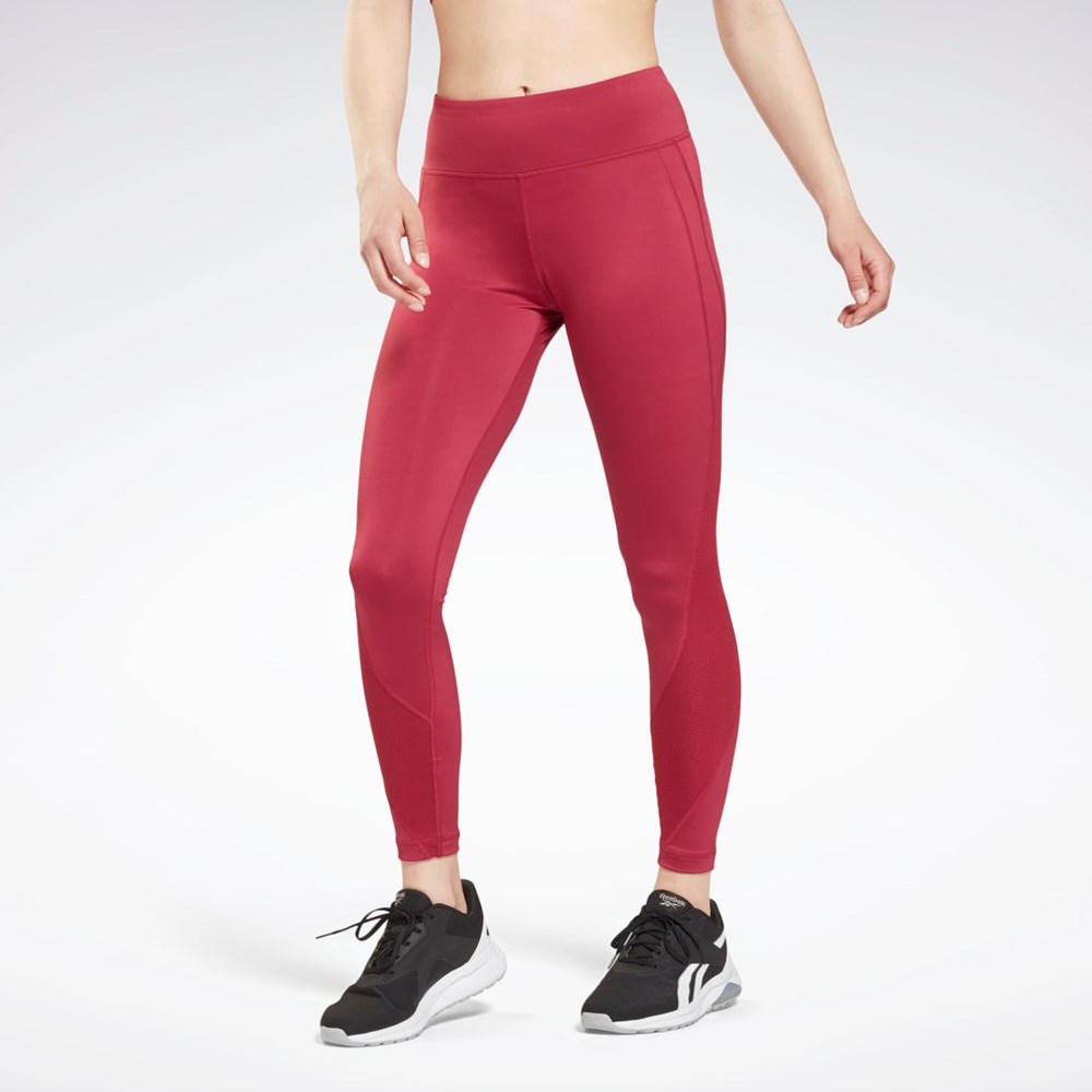 Reebok Workout Ready Mesh Leggings Punch Berry | DOKL-36920