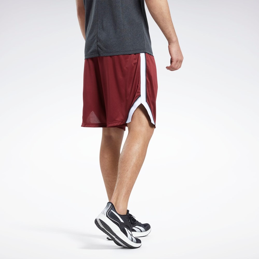 Reebok Workout Ready Mesh Shorts Bordowe | QLYK-75621