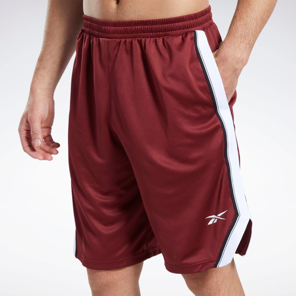 Reebok Workout Ready Mesh Shorts Bordowe | QLYK-75621