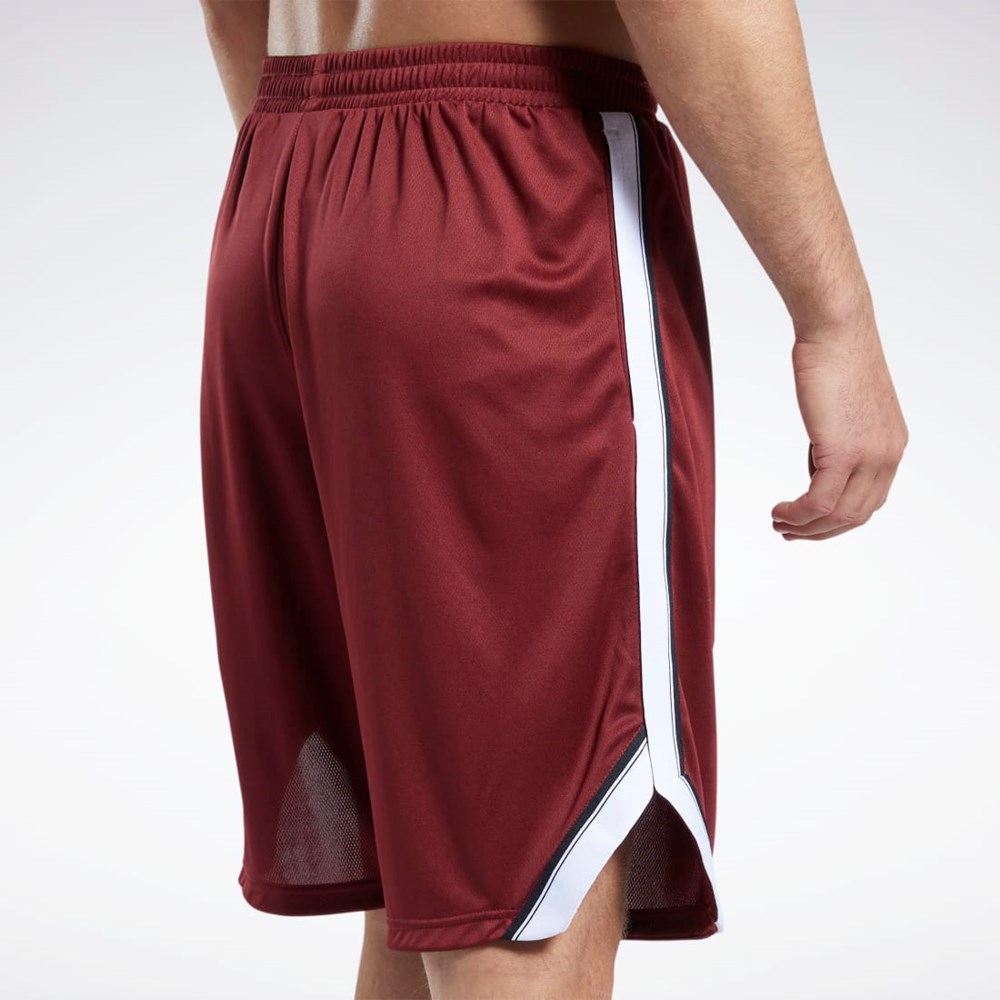 Reebok Workout Ready Mesh Shorts Bordowe | QLYK-75621