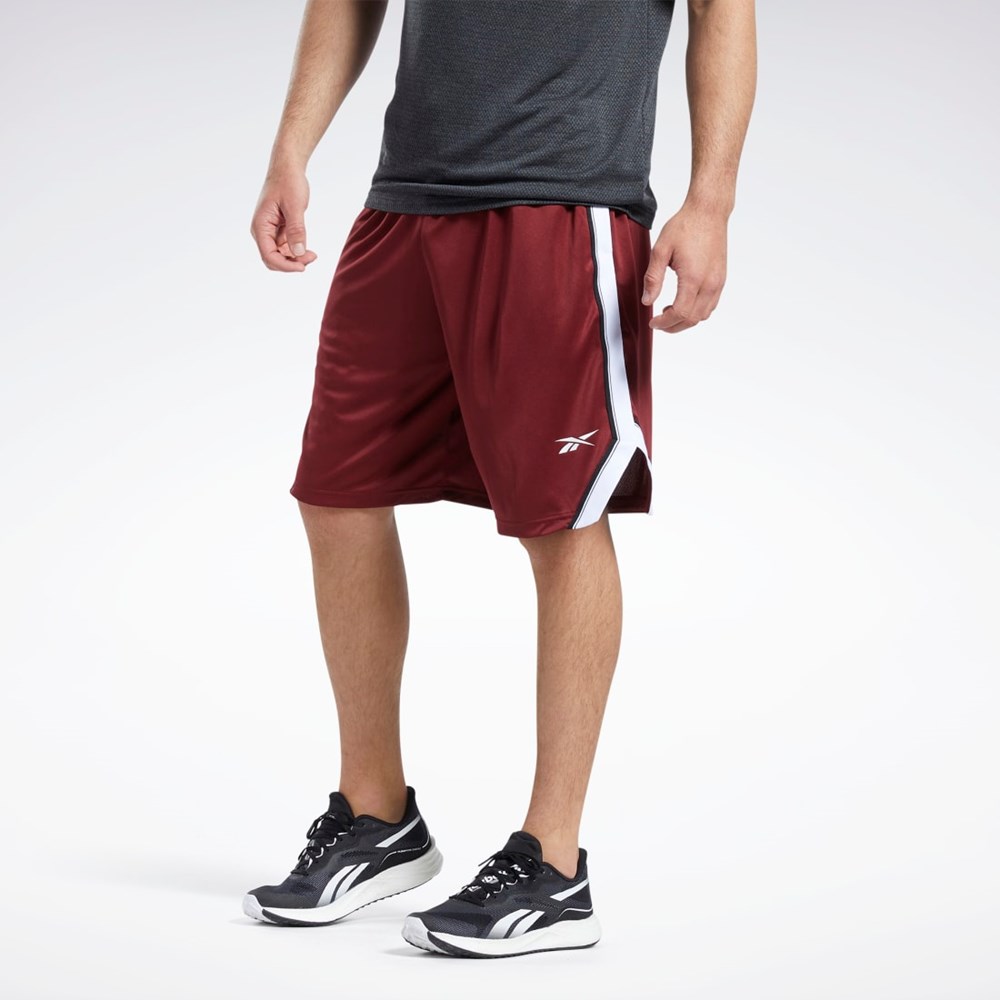 Reebok Workout Ready Mesh Shorts Bordowe | QLYK-75621