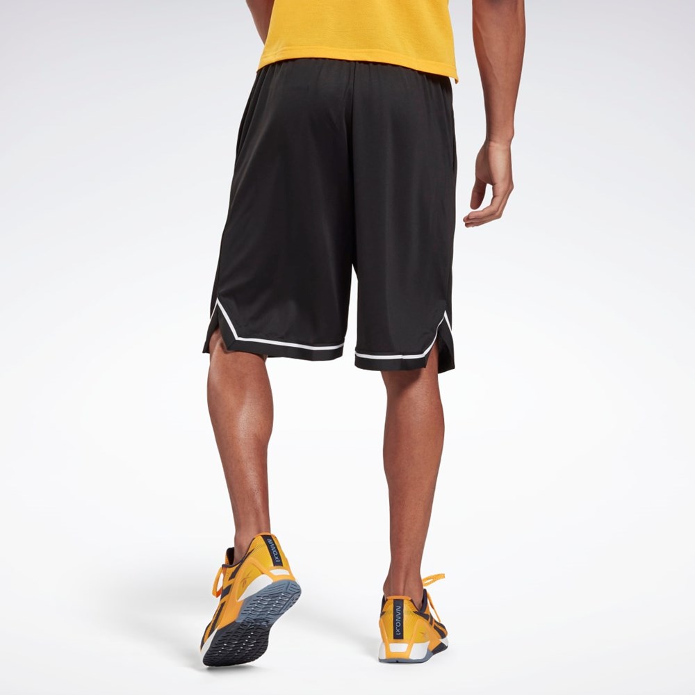 Reebok Workout Ready Mesh Shorts Czarne | CRSQ-18436