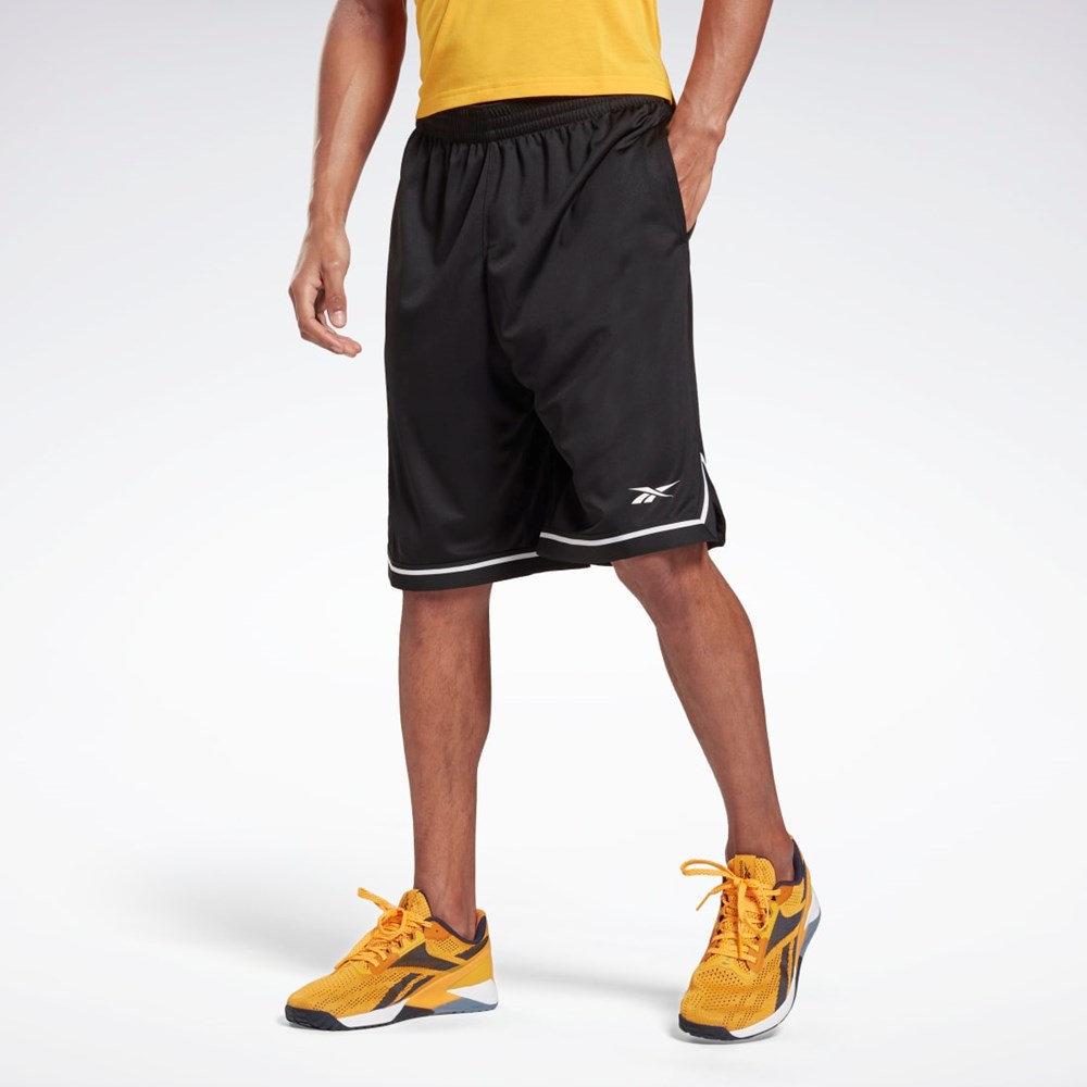 Reebok Workout Ready Mesh Shorts Czarne | CRSQ-18436