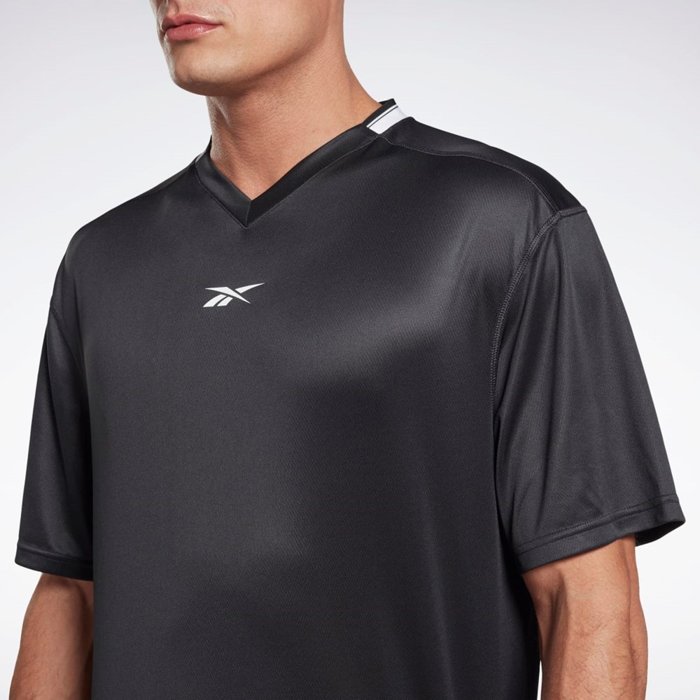 Reebok Workout Ready Mesh T-Shirt Czarne | RGWC-49102