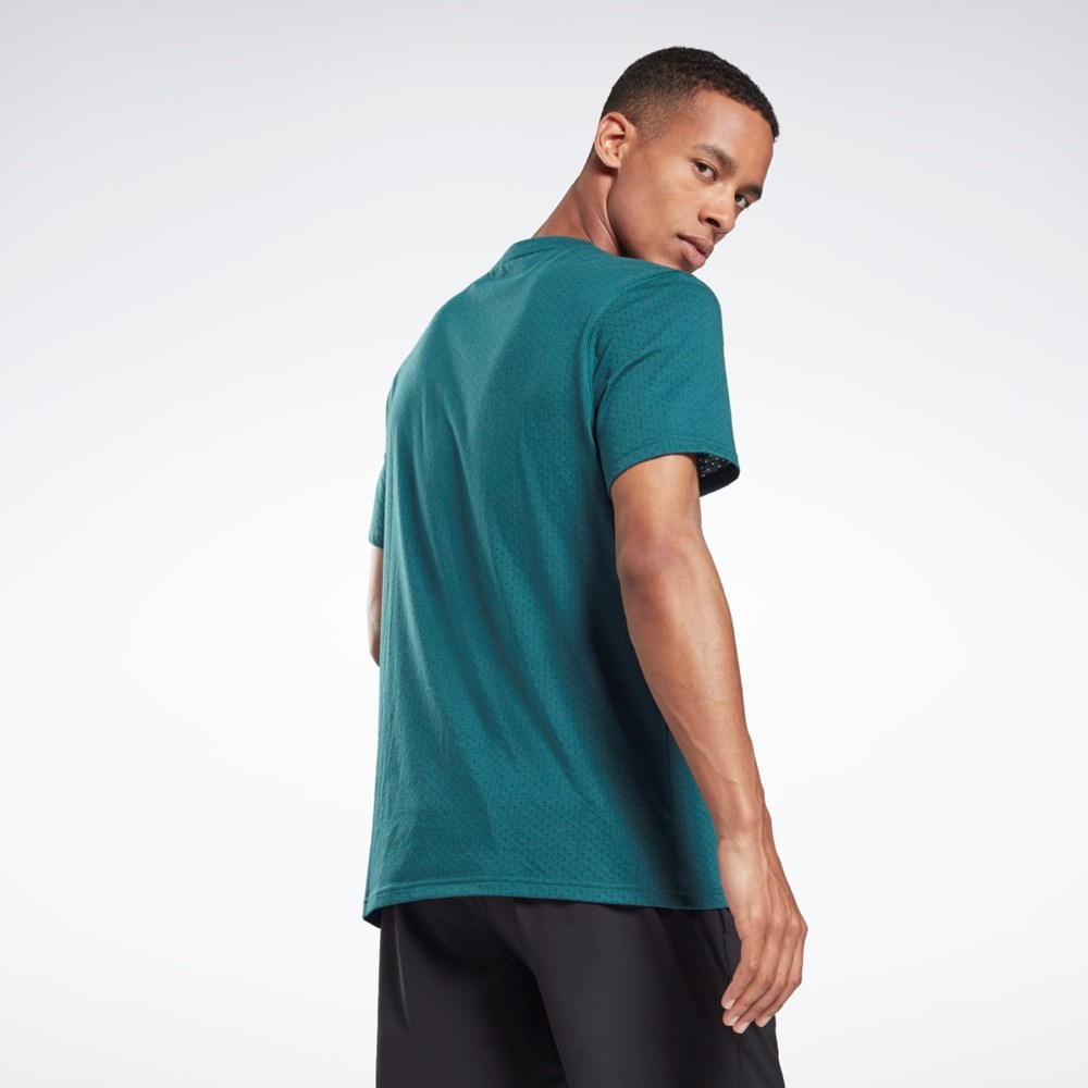 Reebok Workout Ready Mesh T-Shirt Midnight Pine | ZCFP-16379