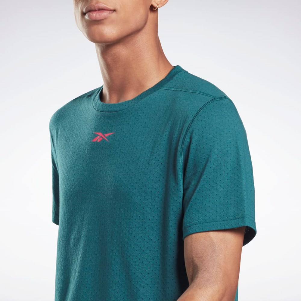 Reebok Workout Ready Mesh T-Shirt Midnight Pine | ZCFP-16379