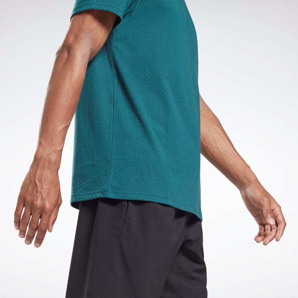 Reebok Workout Ready Mesh T-Shirt Midnight Pine | ZCFP-16379