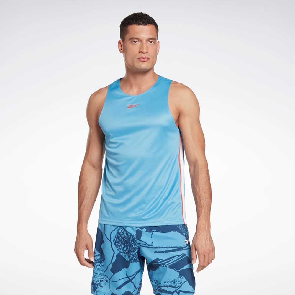 Reebok Workout Ready Mesh Tank Top Niebieskie | ZNLH-12540