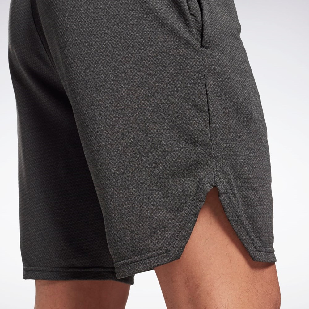 Reebok Workout Ready Mélange Shorts Czarne | FUNE-78014