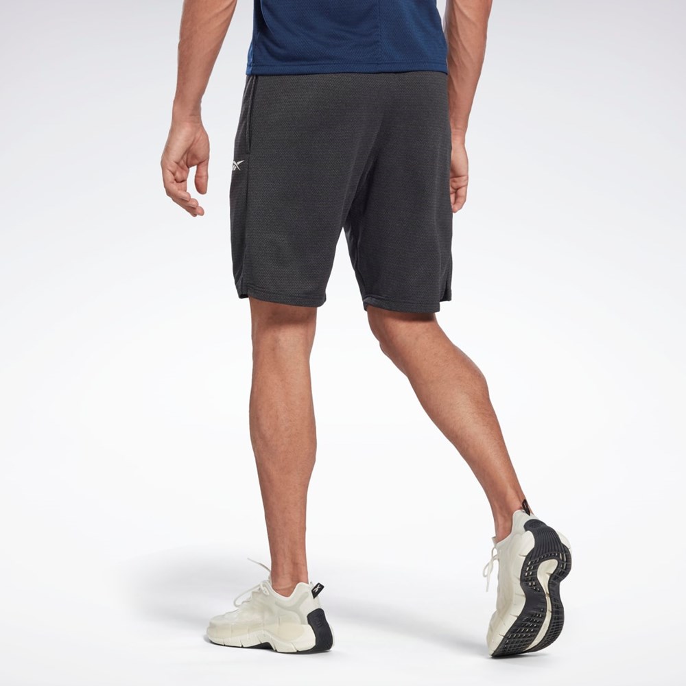 Reebok Workout Ready Mélange Shorts Czarne | ZQWI-40376