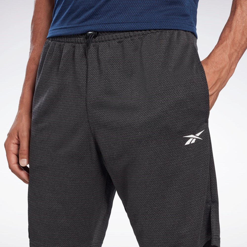 Reebok Workout Ready Mélange Shorts Czarne | ZQWI-40376