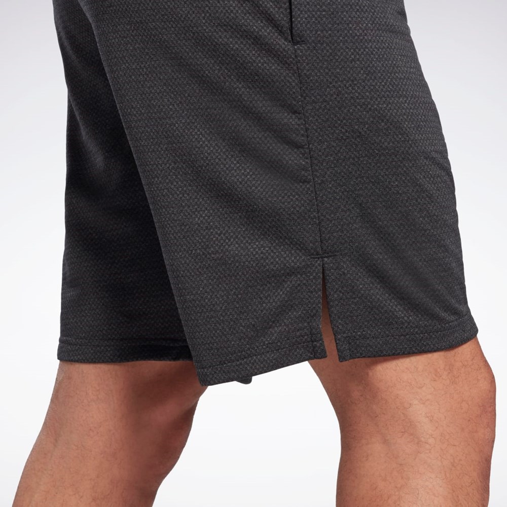 Reebok Workout Ready Mélange Shorts Czarne | ZQWI-40376