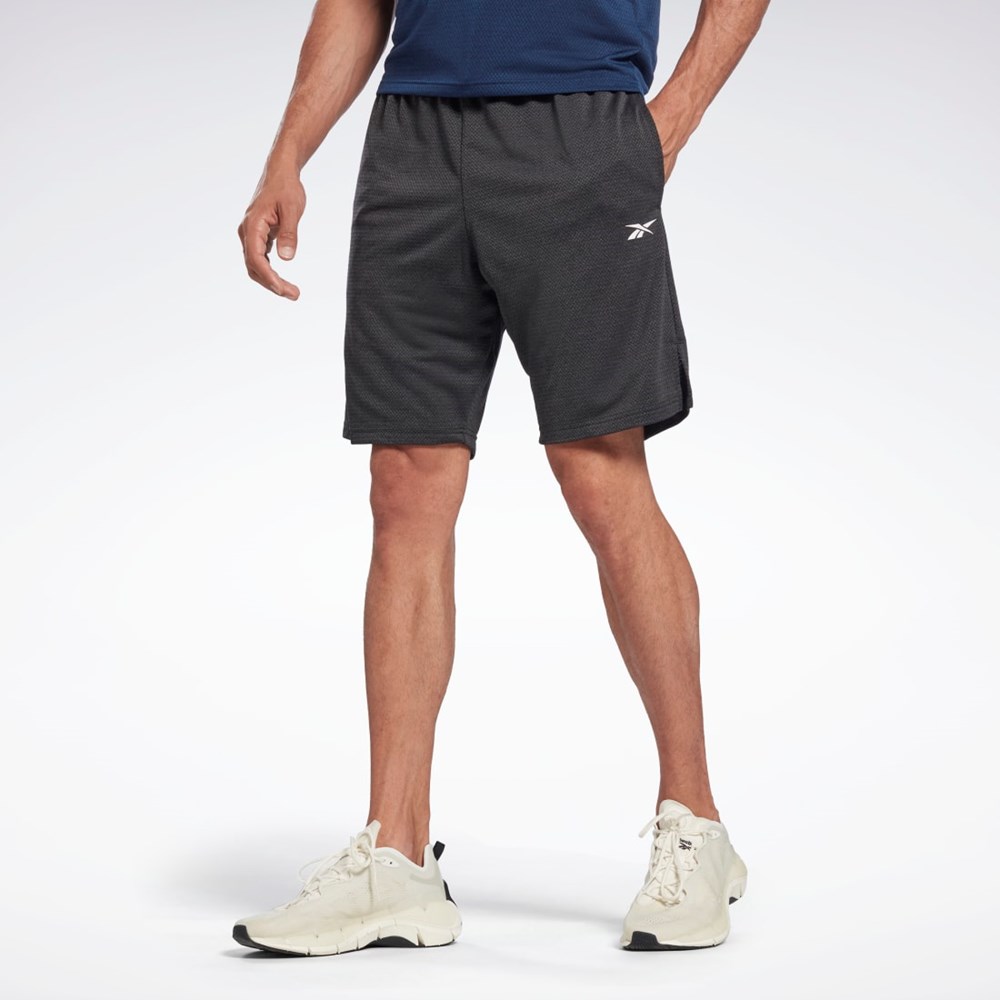 Reebok Workout Ready Mélange Shorts Czarne | ZQWI-40376