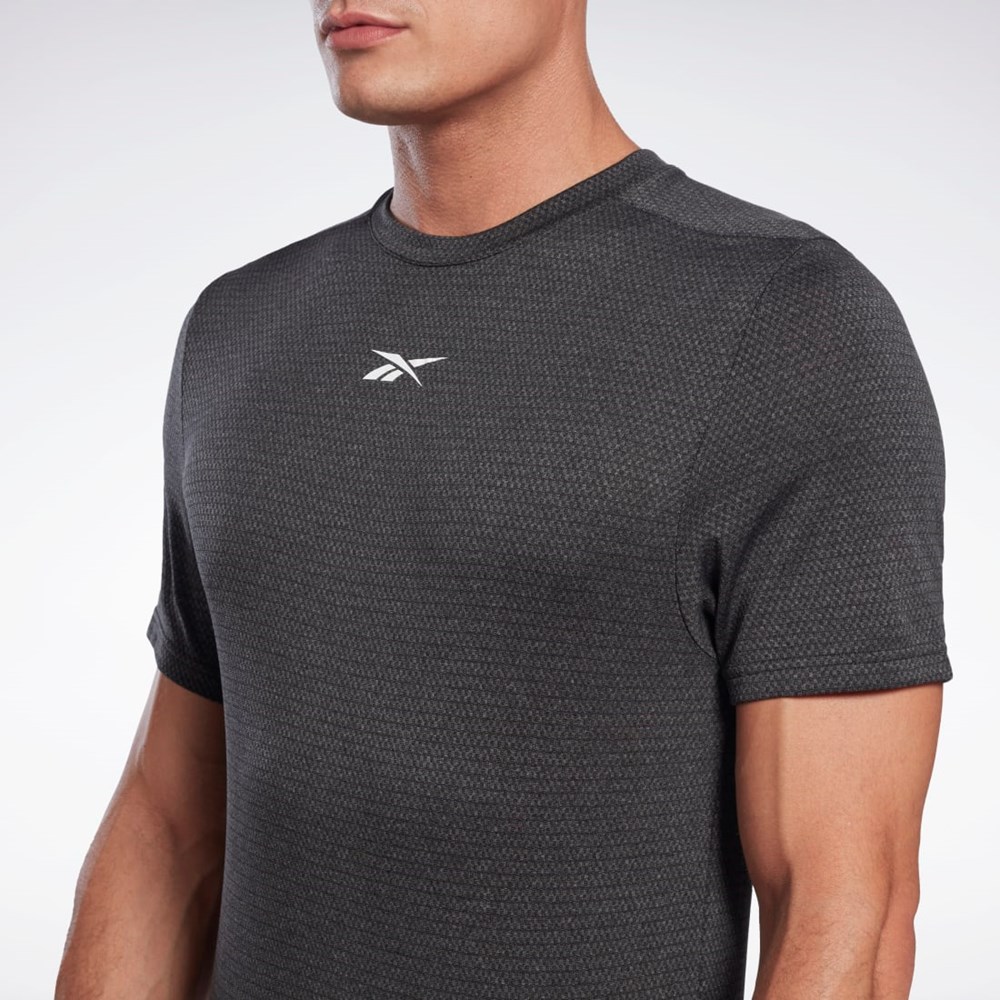 Reebok Workout Ready Mélange T-Shirt Czarne | UAFS-90563