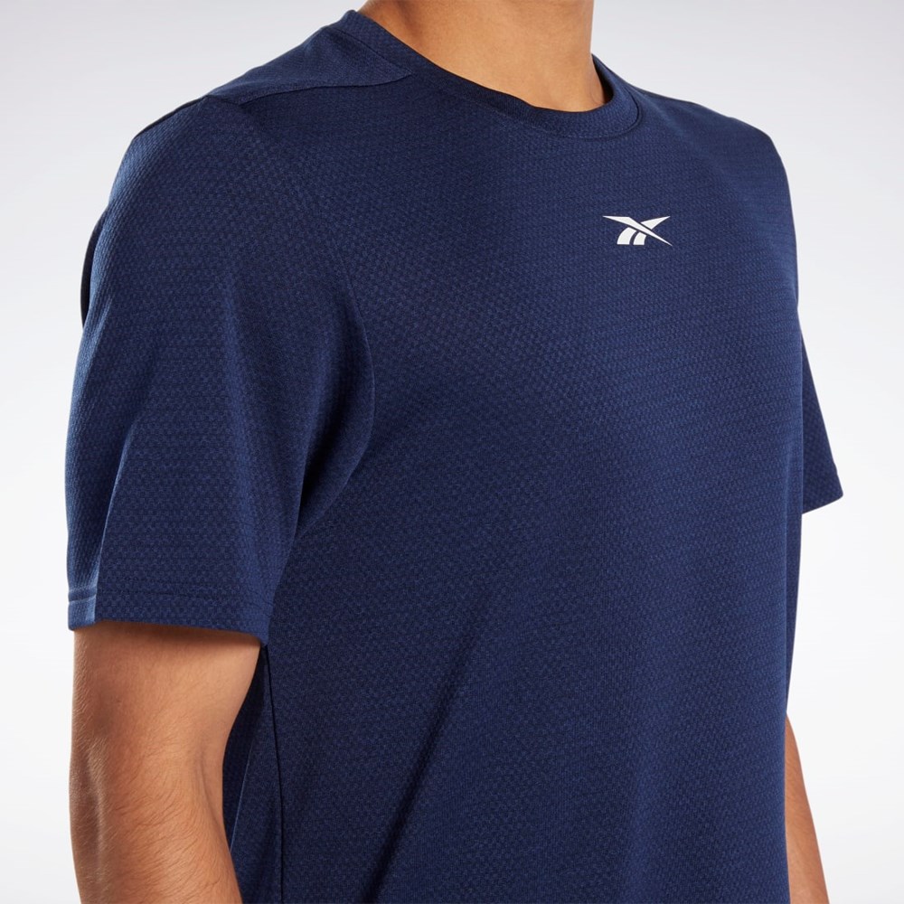 Reebok Workout Ready Mélange T-Shirt Niebieskie | FSPV-76259