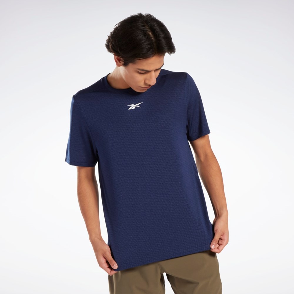 Reebok Workout Ready Mélange T-Shirt Niebieskie | FSPV-76259