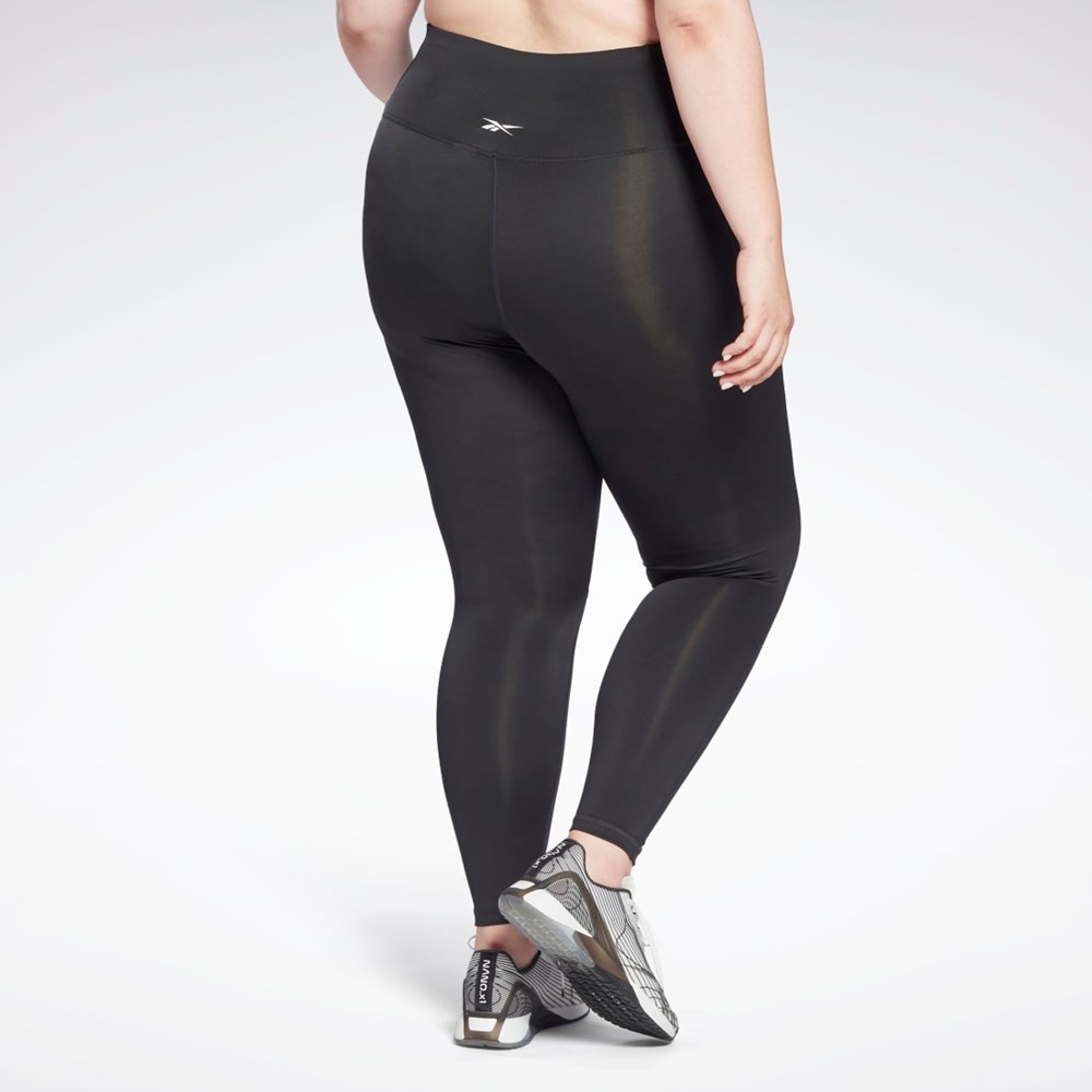 Reebok Workout Ready Pant Program High Rise Leggings (Plus Size) Czarne | PAFL-83267