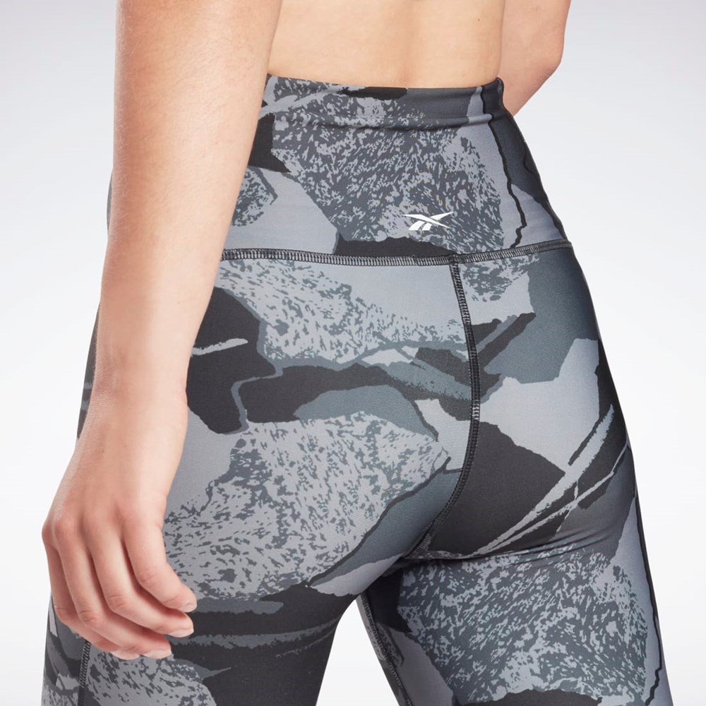 Reebok Workout Ready Printed Leggings Czarne | BXGR-28165