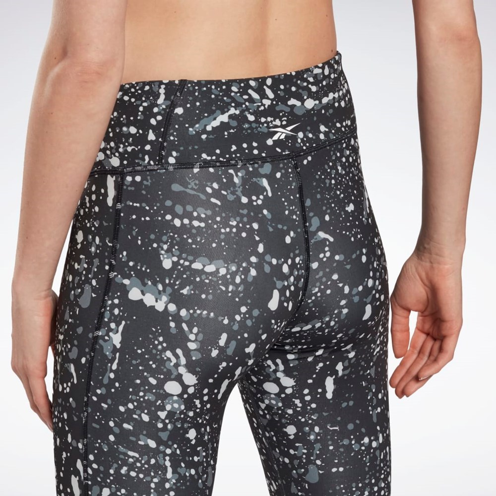 Reebok Workout Ready Printed Leggings Czarne | DIPB-52176