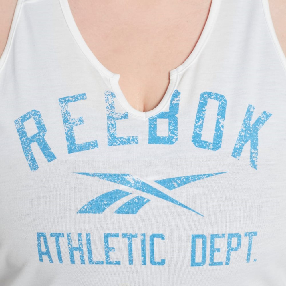 Reebok Workout Ready Supremium Big Logo Tank Top (Plus Size) Białe | JOKS-16532