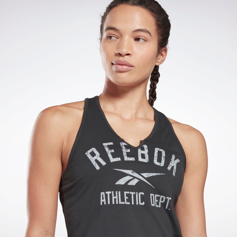 Reebok Workout Ready Supremium Big Logo Tank Top Czarne | UOJY-85907