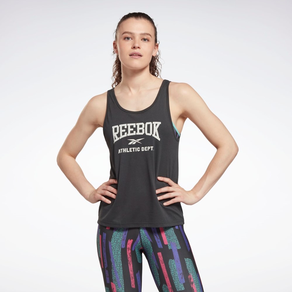 Reebok Workout Ready Supremium Grafiką Tank Top Czarne | BDRQ-43689