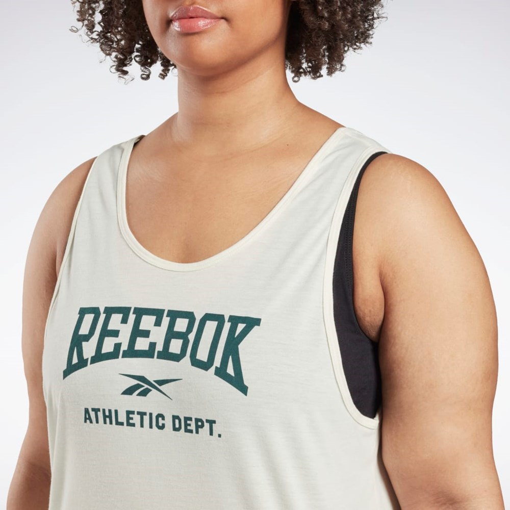 Reebok Workout Ready Supremium Grafiką Tank Top (Plus Size) Białe | CJET-85264