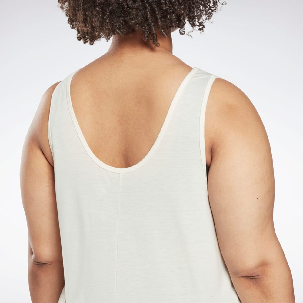 Reebok Workout Ready Supremium Grafiką Tank Top (Plus Size) Białe | CJET-85264