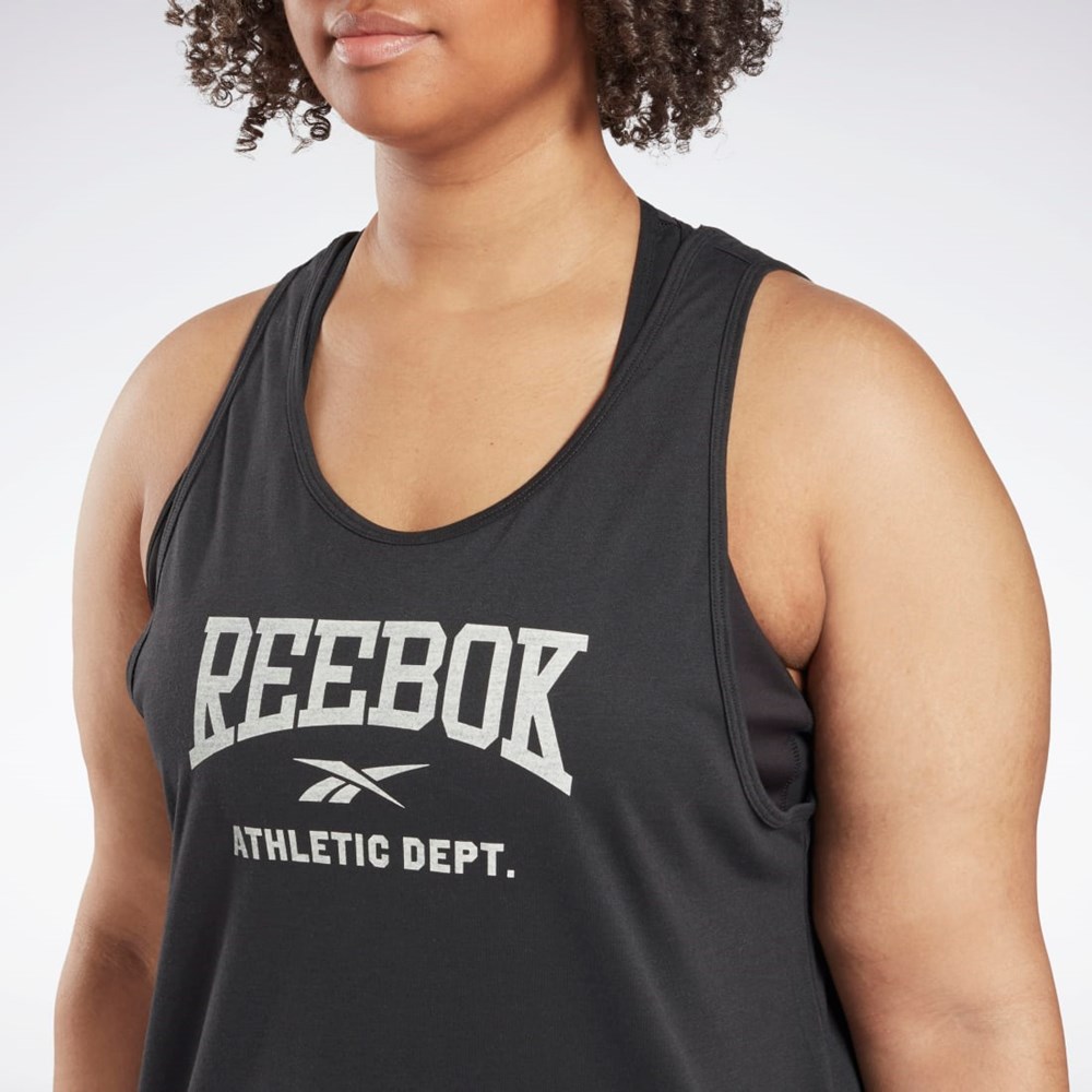 Reebok Workout Ready Supremium Grafiką Tank Top (Plus Size) Czarne | JMEY-62015