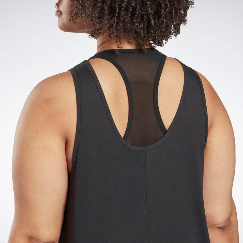 Reebok Workout Ready Supremium Grafiką Tank Top (Plus Size) Czarne | JMEY-62015