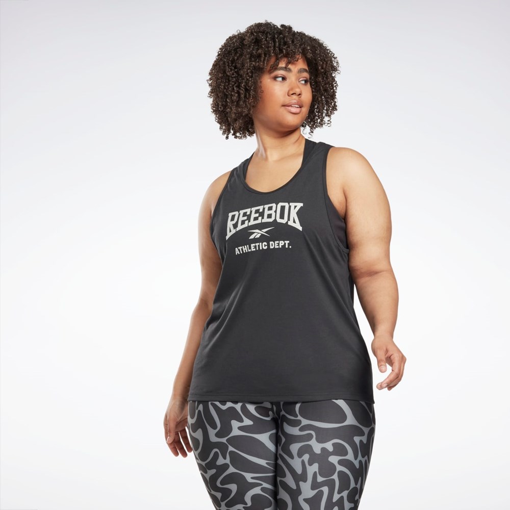 Reebok Workout Ready Supremium Grafiką Tank Top (Plus Size) Czarne | JMEY-62015