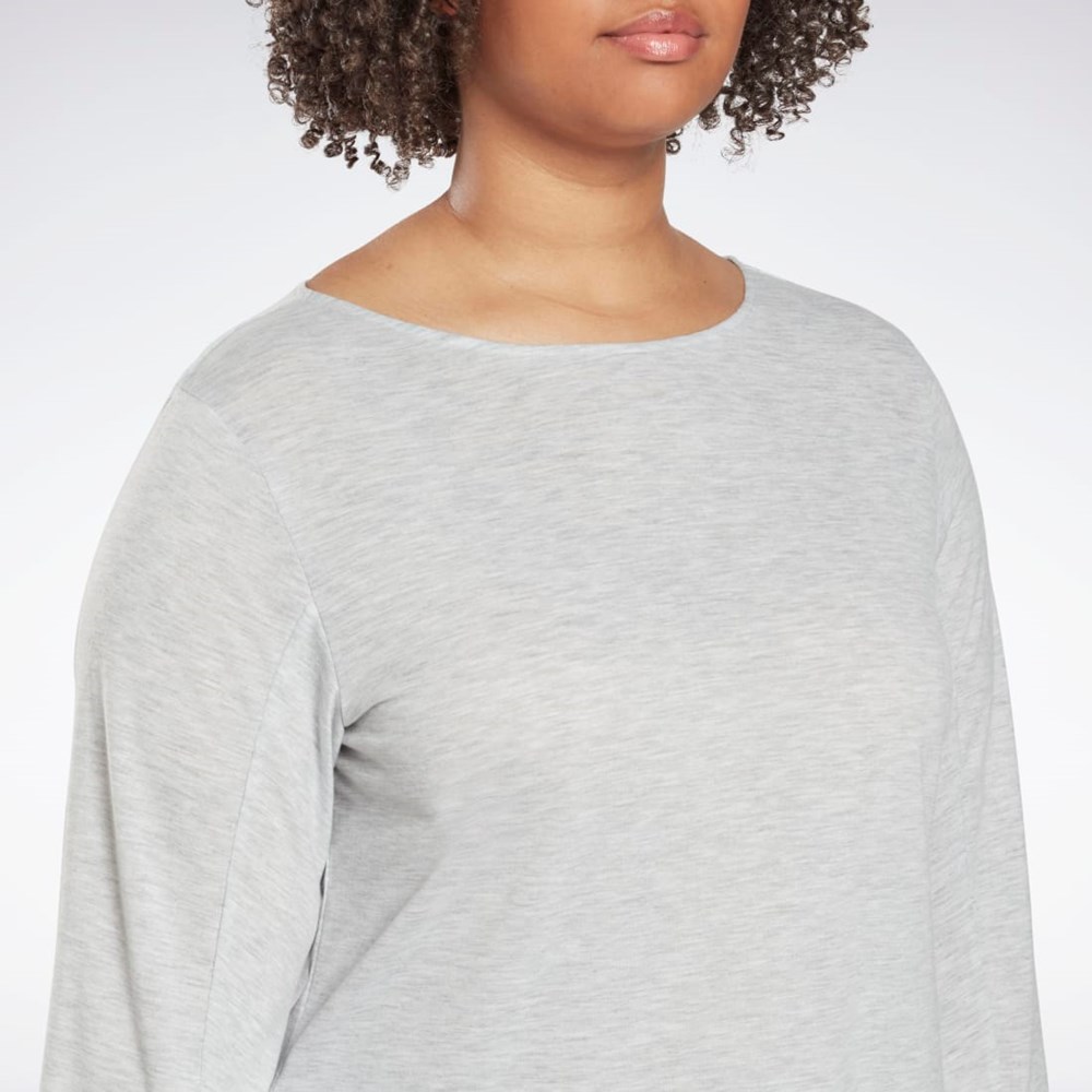 Reebok Workout Ready Supremium Long Sleeve T-Shirt (Plus Size) Głęboka Szare | NUBJ-96314