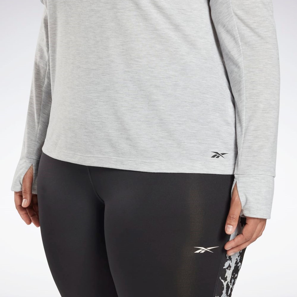 Reebok Workout Ready Supremium Long Sleeve T-Shirt (Plus Size) Głęboka Szare | NUBJ-96314