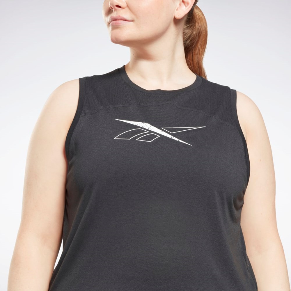 Reebok Workout Ready Supremium Tank Top (Plus Size) Czarne | VNIA-81253