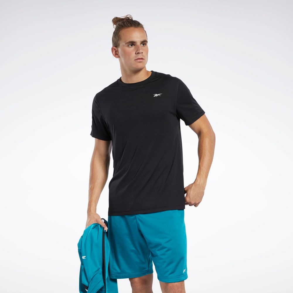 Reebok Workout Ready Tech Tee Czarne | SHMF-01869