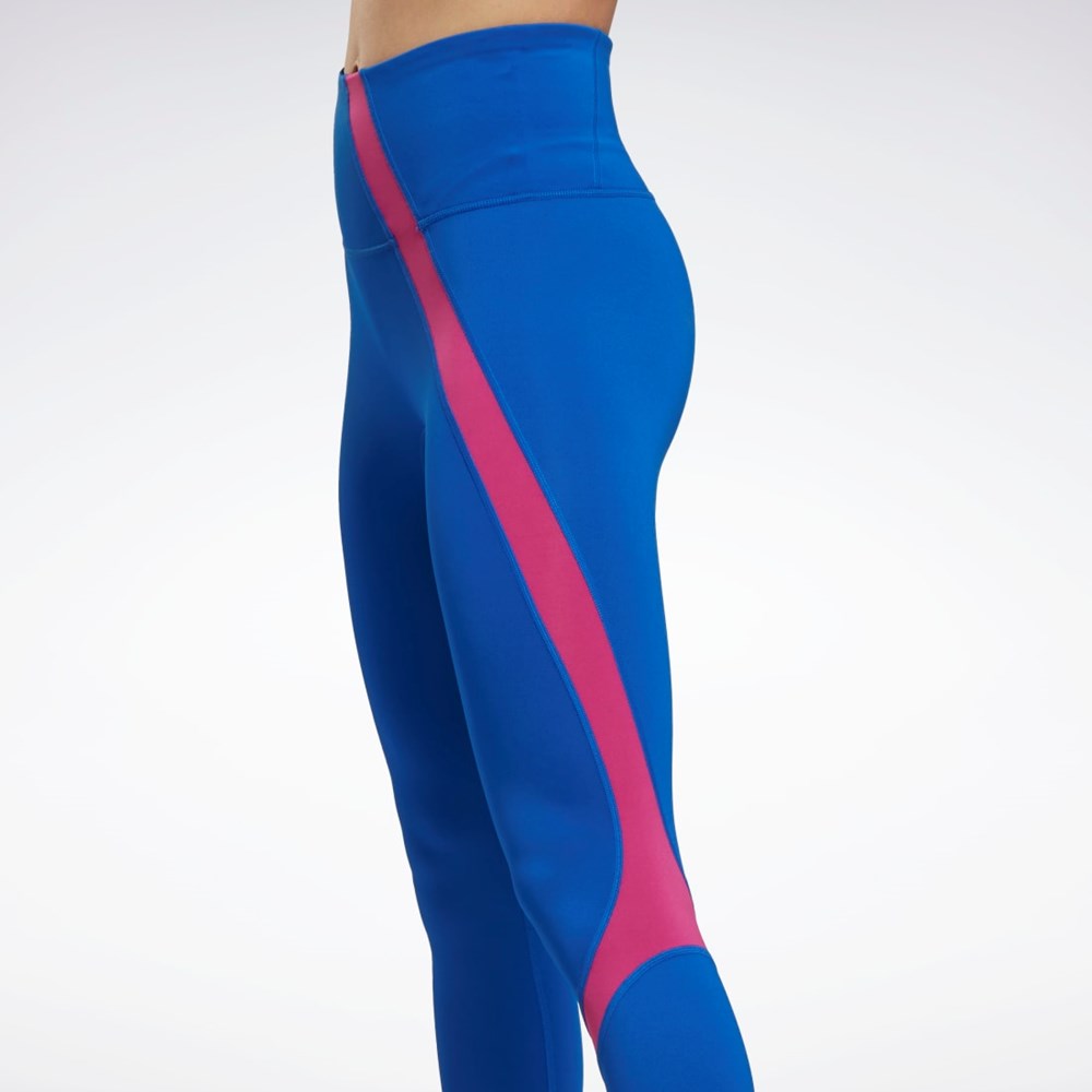 Reebok Workout Ready Vector Leggings Niebieskie | JVYR-43269