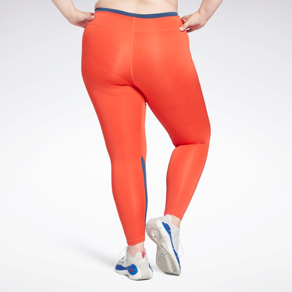 Reebok Workout Ready Vector Leggings (Plus Size) Czerwone | BHUR-76952