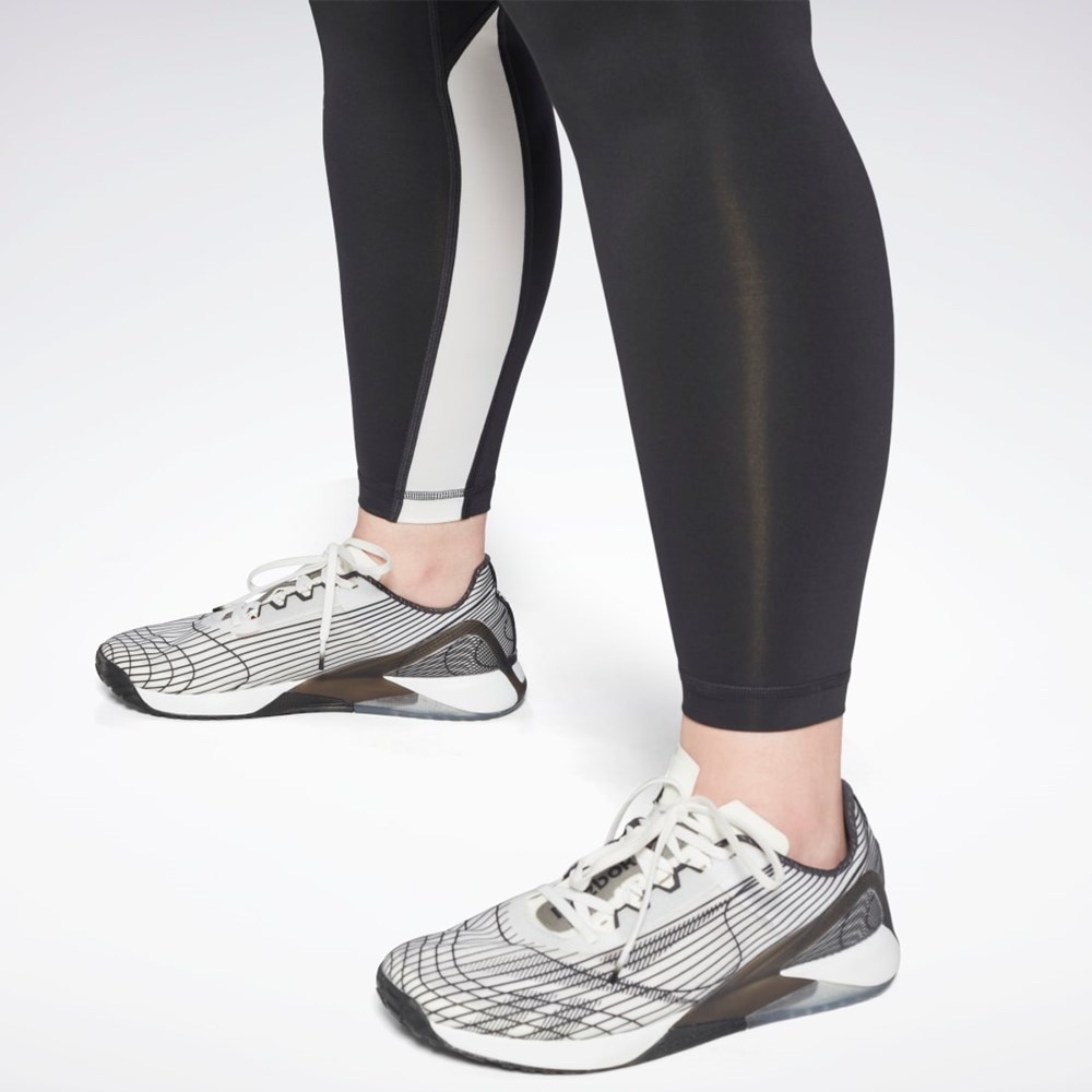 Reebok Workout Ready Vector Leggings (Plus Size) Czarne | VAHX-46128