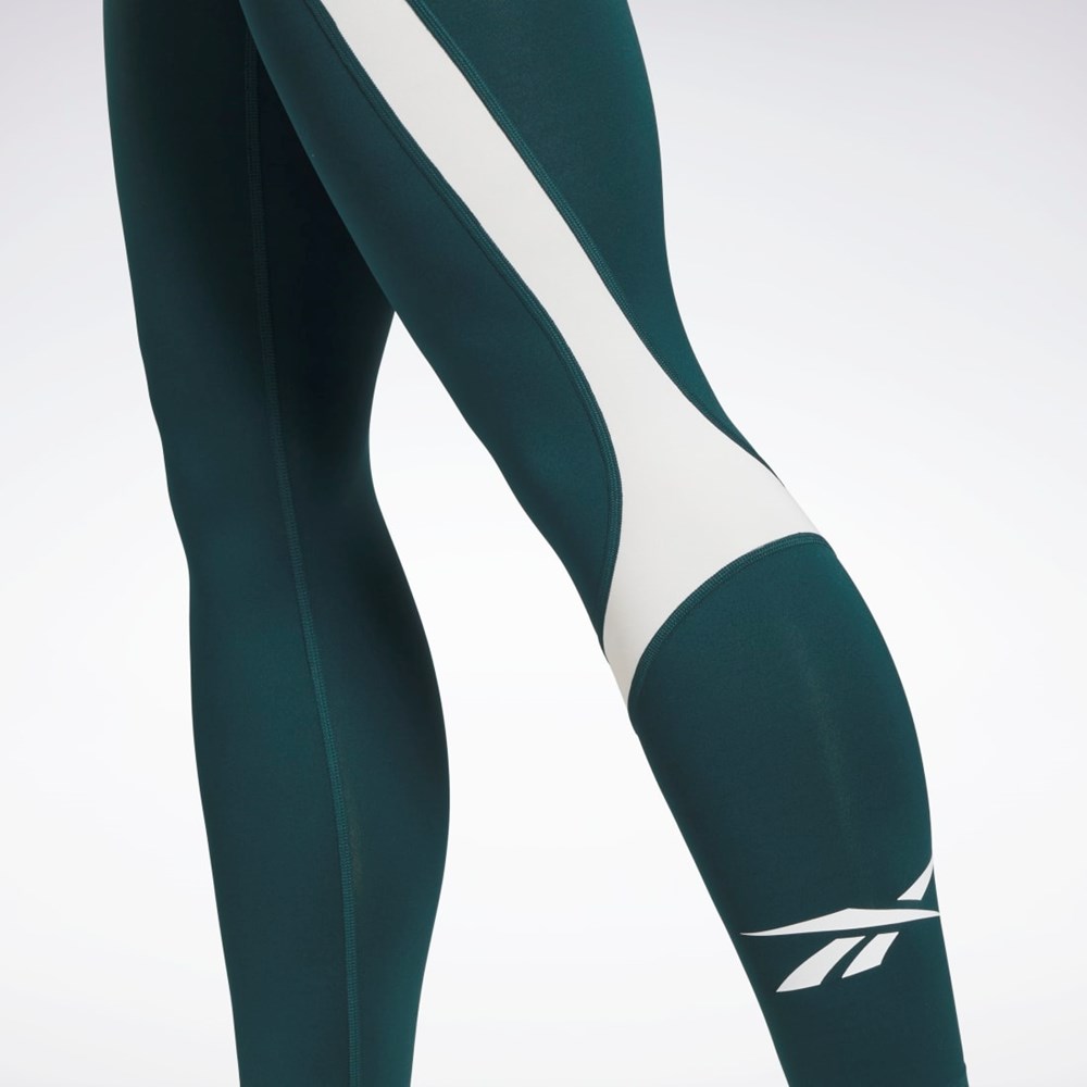 Reebok Workout Ready Vector Leggings Zielone | TENH-94271